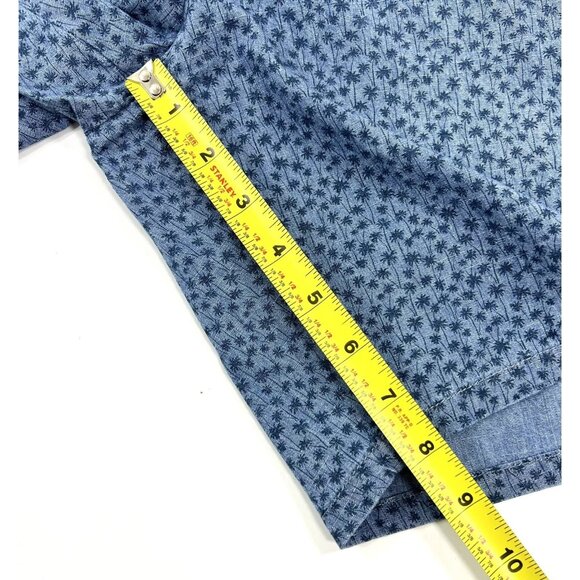 Johnnie-O‎ Val 8" Chambray Shorts Mens Size 34 Blue Palm Tree Print 100% Cotton - Picture 7 of 10